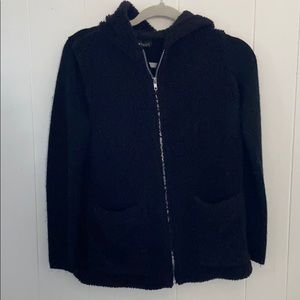Black Sherpa Hoodie - Small
